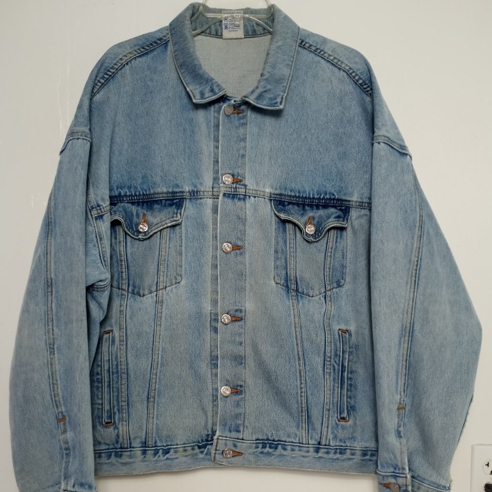 Vintage Made in the USA Tyca Logic University Jean Denim Jacket Mens XL